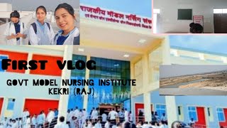 govt model nursing institute kekri rajasthannew building college tour first vlog [upl. by Elbam]