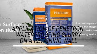 Application of Penetron integral crystalline waterproofing chemical on concrete retaining walls [upl. by Conyers]