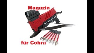 Magazin für Cobra Metall Pistolenarmbrust Vorstellung und Test mit verschiedenen Bolzen [upl. by Tierney926]