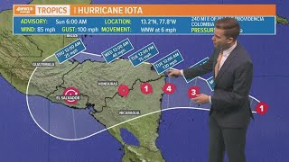 Sunday Morning Tropical Update Hurricane Iota rapidly intensifying [upl. by Lebyram]