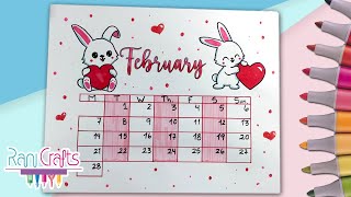 DIY  FEBRUARY CALENDAR  Bullet Journal decoration organization ideas  EASY [upl. by Iur985]