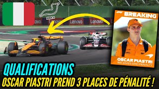 QUALIFICATIONS  OSCAR PIASTRI PREND 3 PLACES DE PÉNALITÉ   RÉSUMÉ GRAND PRIX DIMOLA F1 2024 [upl. by Natsirhc]