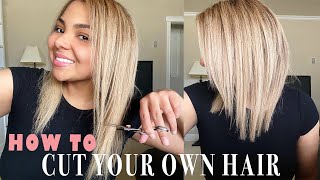 HOW TO CUT YOUR OWN HAIR AT HOME  DIY Layered Haircut Tutorial [upl. by Voss]