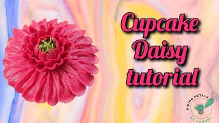 Gerbera daisy cupcake  buttercream piping tutorial [upl. by Derag]