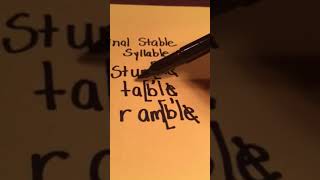 Final Stable Syllable ble [upl. by Bigler]