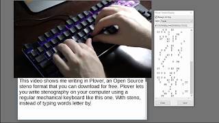 Typing in Plover a Free Stenotype Program You Can Use With Your Computer [upl. by Niuqauj]