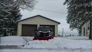 Snow Plowing with my 2002 Chevy Silverado Dually Duramax Western Plow [upl. by Ovida]