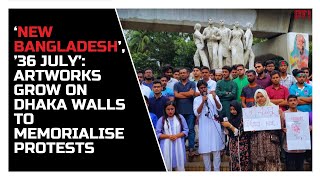 PTI Exclusive New Bangladesh artworks adorn Dhaka walls to memorialise protests [upl. by Vandyke]