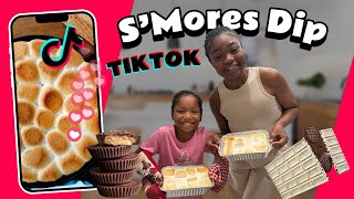 KAIDENCE amp CHALAYA MAKE THE VIRAL SMORES DIP smoresdip tiktokfood smores [upl. by Araccot606]