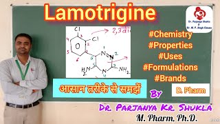 Lamotrigine  Anticonvulsants  Antiepileptics  Pharmaceutical Chemistry  D Pharm [upl. by Dunning]