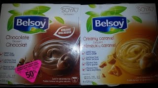 Belsoy Pudding Review Caramel amp Chocolate Flavours vegan glutenfree nonGMO [upl. by Acirred]