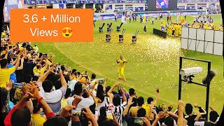 DJ Bravo Champion Dance Celebration with CSK Fans  CSK vs KKR IPL Final 2021 [upl. by Adnotal]