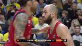 Vassilis Spanoulis highlights MaccabiOlympiacos6564 [upl. by Aciretehs131]