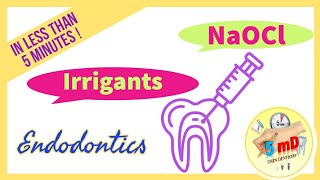 Sodium Hypochlorite  Irrigating solution  Endodontics  5minDentistry [upl. by Drofdeb]