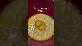 Make banana muffins with me fypシ゚viral shorts baking [upl. by Eniksre]