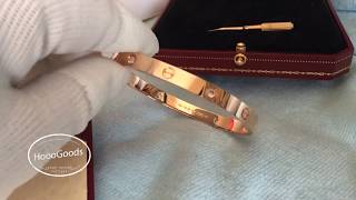 Cartier Love Bracelet 4 Diamonds  Rose Gold  Pink Gold [upl. by Hcirteid]