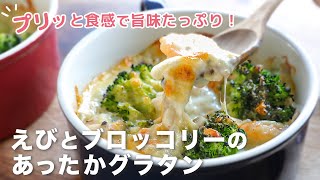 ＼クリスマスに絶対作りたい／【えびとブロッコリーのあったかグラタン】がクリーミィでぷりっと食感でおいしい＾＾ [upl. by Etteval]