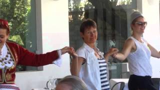 Greek Dancing at the Minos Beach Art Hotel Aghios Nikolaos Crete Easter 2016 [upl. by Hollyanne199]