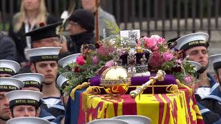 Mist Covered Mountains  Queens Funeral March by the Scottish and Irish Pipes amp Drums FULL VIDEO [upl. by Mara135]