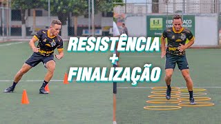 TREINO CIRCUITO FUTEBOL RESISTENCIA AGILIDADE PASSE E FINALIZAÇÃO  TREINO FISICO TÉCNICO [upl. by Aehsal568]