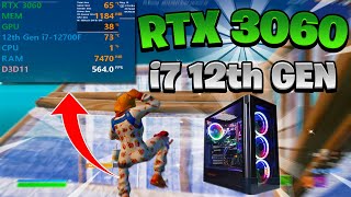 RTX 3060 amp Intel i7 12th GEN Fortnite BENCHMARK CYBERPOWERPC GAMER XTREME REVIEW 😍 [upl. by Dania]