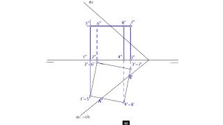 Sección a hexaedro por plano oblicuo en sistema diédrico Dibujo técnico Proyección y abatimiento [upl. by Ahsaei710]