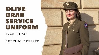 Getting Dressed Army Nurse Corps OD Service Uniform 19431945 HD [upl. by Yrome]