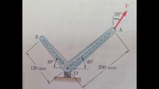 Calcular el momento de a fuerza P respecto a O de una palanca angular [upl. by Dinnie589]
