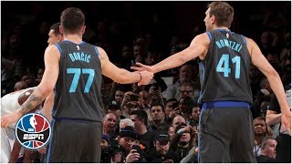 Luka Doncic shines in MSG debut Dirk gets standing ovation in Mavs win vs Knicks  NBA Highlights [upl. by Littman]