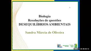 DESEQUILÃBRIOS AMBIENTAIS  BIOLOGIA  RESOLUÃ‡ÃƒO DE QUESTÃ•ES [upl. by Hoffert]