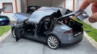 118 Tesla Model X P100D midnight silver metallic  Tesla dealer Unboxing [upl. by Coucher]