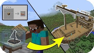 NOOB CREA UN BARCO SOLO CON UN BLOQUE NOOB VS BARCO PIRATA  MINECRAFT [upl. by Ylrebmik506]