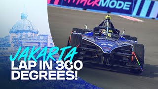 Experience the Jakarta circuit in 360 DEGREES  2023 Gulavit Jakarta EPrix [upl. by Aicemat422]