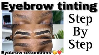 How to tint your eyebrows at home  eyebrows that last up to 2weeks 🫢 eyebrows extensions [upl. by Ted264]