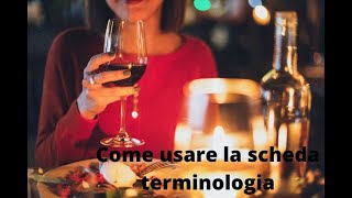 Come usare la Scheda terminologia nella degustazione video 7 [upl. by Suoivatnom]