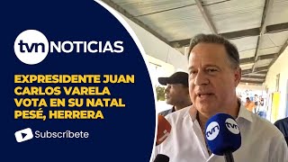 El expresidente Juan Carlos Varela ejerció el voto en Pesé Herrera [upl. by Atnom]