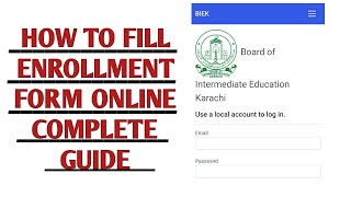 Class 11  Enrollment form Karachi Board  How to fill enrollment form  Full Procedure step by step [upl. by Pierre]