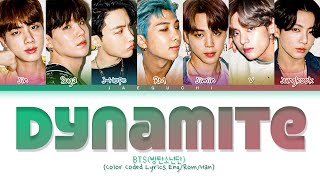 BTS Dynamite Lyrics Color Coded Lyrics [upl. by Harac]