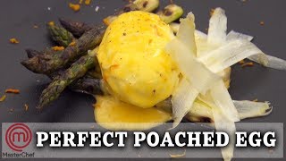 Make The Perfect Poached Egg  MasterChef UK [upl. by Enimzzaj]