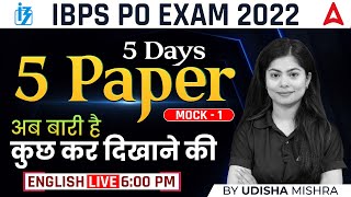 Crack IBPS PO in 2022  IBPS PO English  Udisha Mishra  Mock 1 [upl. by Dottie]