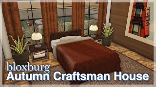 Bloxburg  Autumn Craftsman House Speedbuild no gamepasses  interior  full tour [upl. by Rehpotsyrhc]