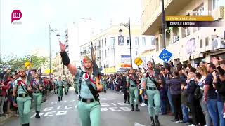 Semana Santa 2019 Málaga  Desfile de la Legión por el Centro Málaga  101tv [upl. by Rudie]