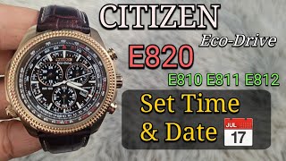 Citizen EcoDrive E820 Set Time amp Date Easiest Tutorial  Works for E810 E811 E812 Modules [upl. by Ikilisav]