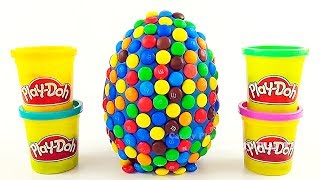 Huge Play Doh MampMs Surprise Eggs with Mouse  Learn Colors Play Doh Compilation [upl. by Enelhtac]