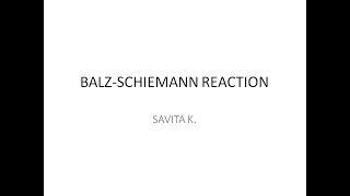 BALZ SCHIEMANN REACTION [upl. by Vedis719]