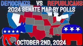 2024 US Senate Map Predictions for Every Race based on the current polling averages  1022024 [upl. by Zeuqirdor]