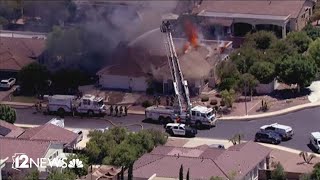 Trapped firefighters escape from chaotic scene at Mesa house fire [upl. by Price]