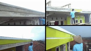 Pengecatan Profil Dak Beton Warna Hijau Segar [upl. by Etnauj]