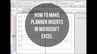 How to Make Planner Inserts Using Microsoft Excel [upl. by Briney721]