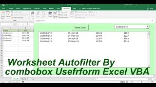 Worksheets Autofilter By combobox Userform Excel VBA [upl. by Eidderf271]